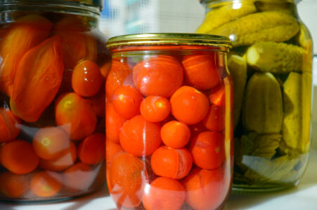 Three Jars Of Pickled Vegetables